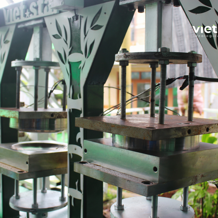 3 khuôn đĩa của máy ép lá và mo tre tự động