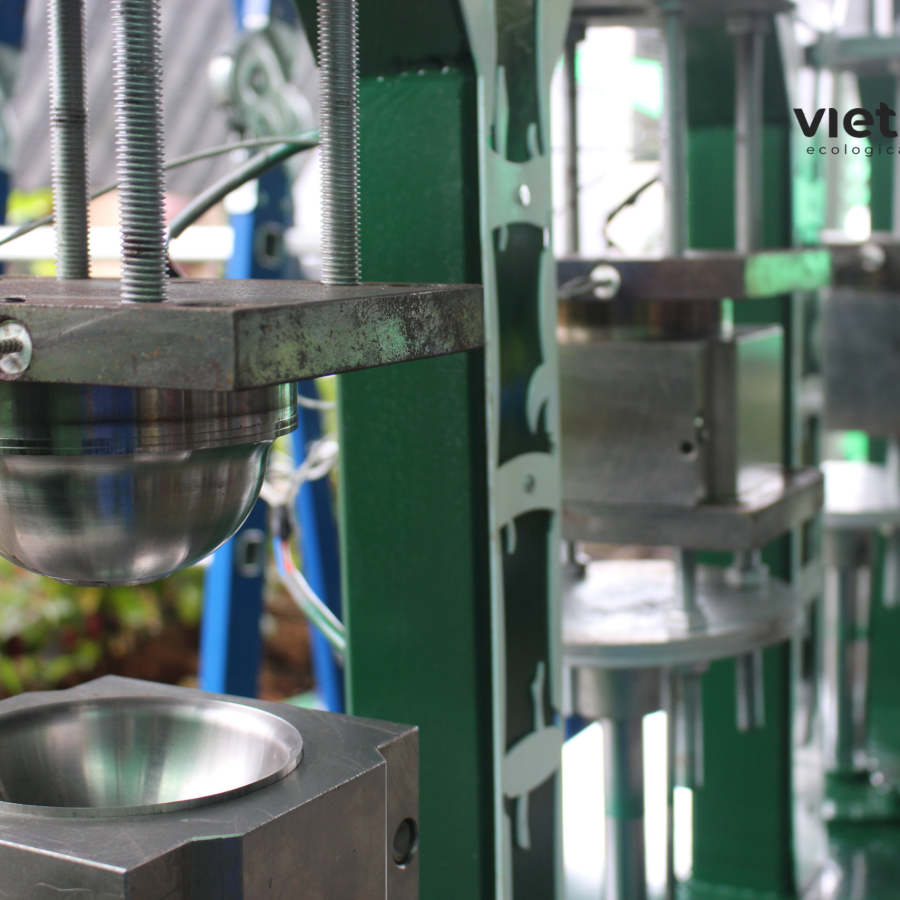 Khuôn chén của máy ép lá và mo tre tự động