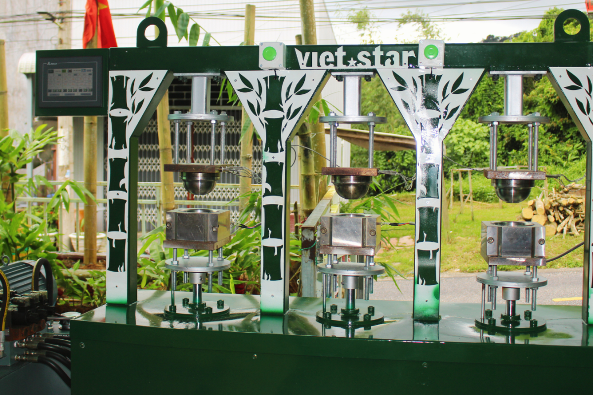 Máy ép chén đĩa hộp lá tre và mo tre viet star bamboo